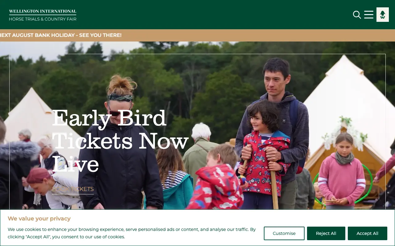 Wellington Horse Trials international equestrian event website