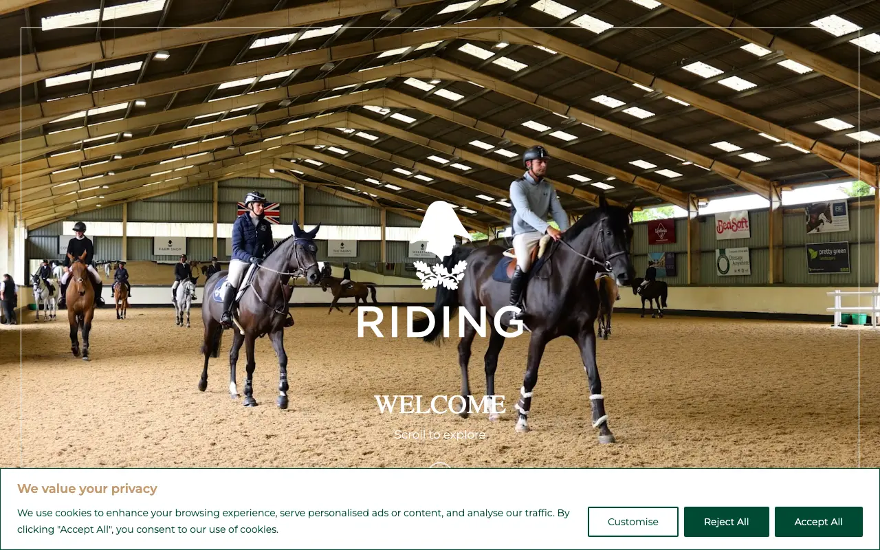 Wellington Riding equestrian centre website